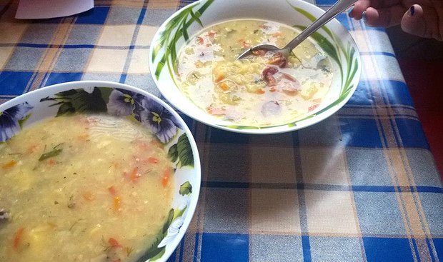 Суп, приготовленный из сухой смеси