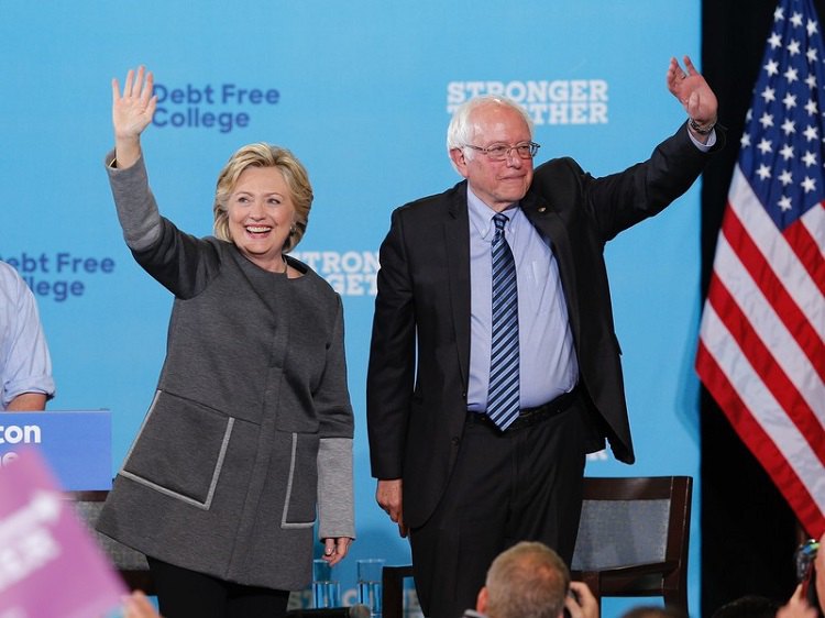 Берни Сандерс и Хиллари Клинтон. Выборы президента США 2016 