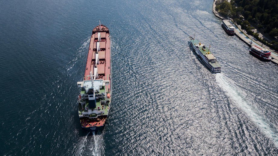 Вантажне судно Razoni з українським зерном проходить Босфор, 3 серпня 2022 року.