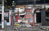 В центре Днепра сгорели пять киосков