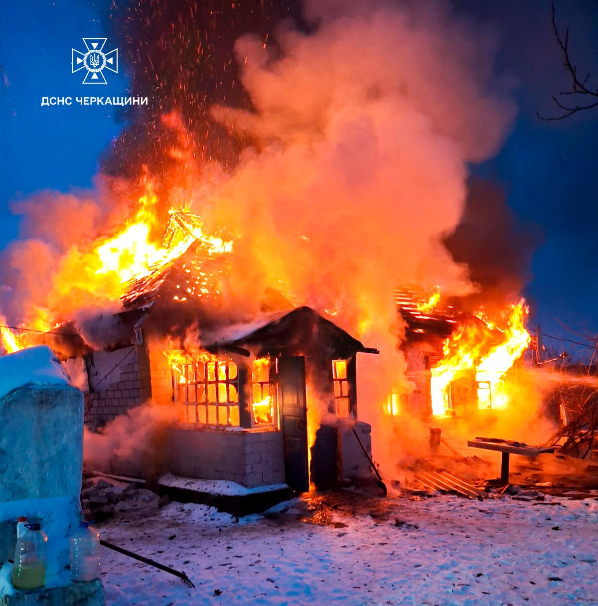 пожежа від вибуху газового балона на Черкащині