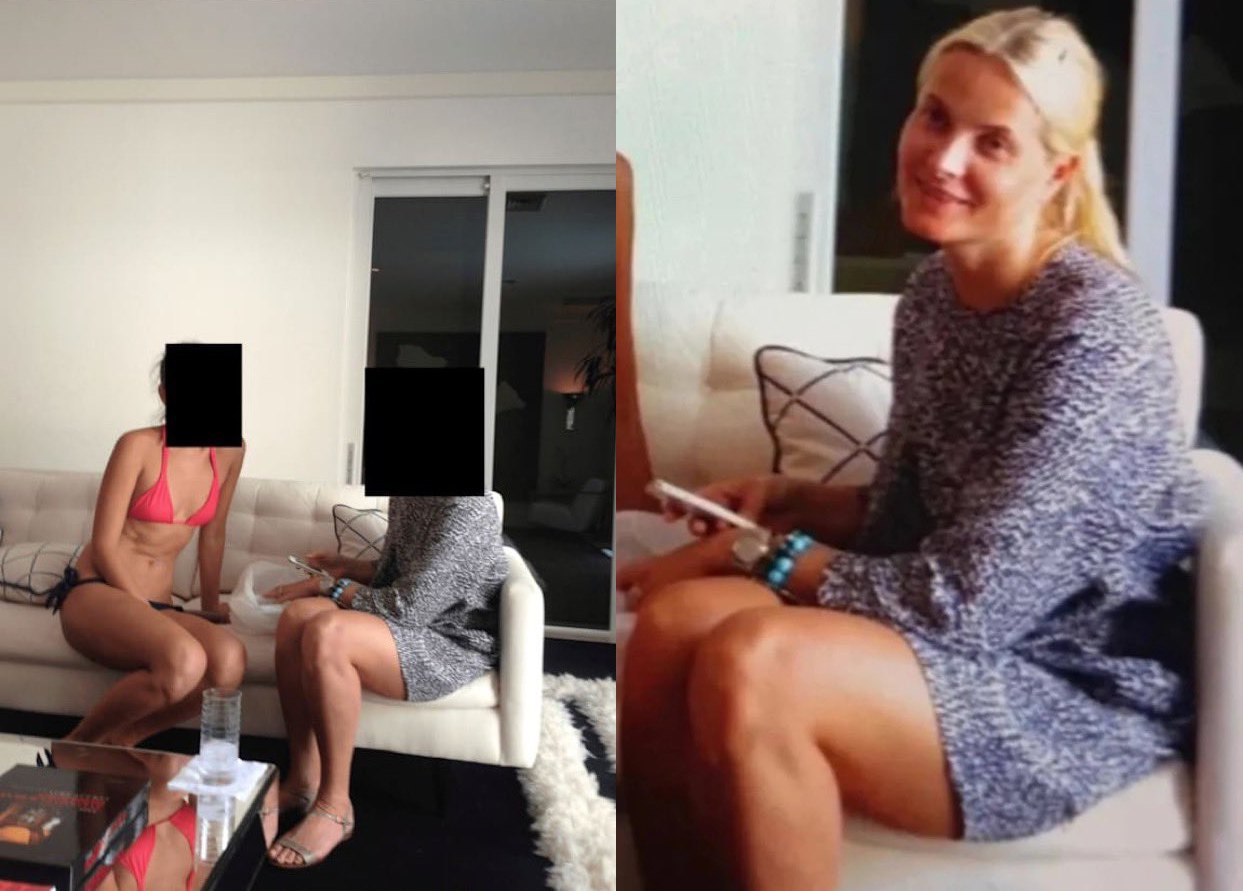 Кронпринцеса Норвегії Метте-Маріт поруч з молодою жінкою в бікіні в будинку Епштейна. Після оприлюднення фото норвезькі медіа опублікували фрагмент фото без ретуші 