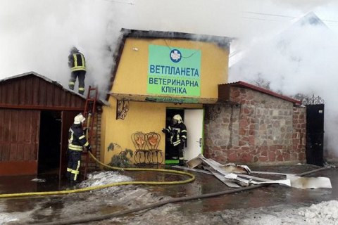 В Деснянском районе Киева горела ветеринарная клиника