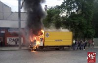 ​В Черновцах сгорел грузовик "Укрпочты"