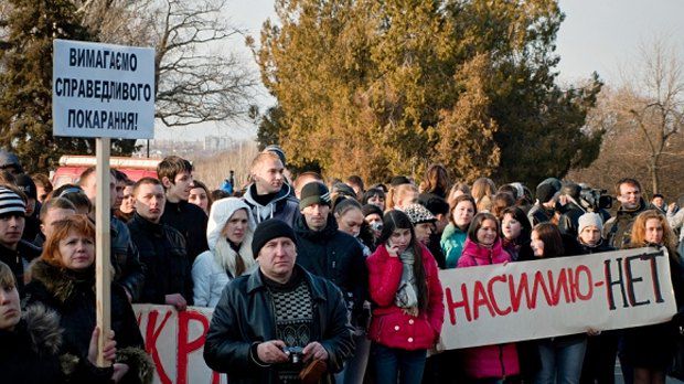 Акция протеста в поддержку Оксаны Макар 15 марта 2012 г. в Николаеве