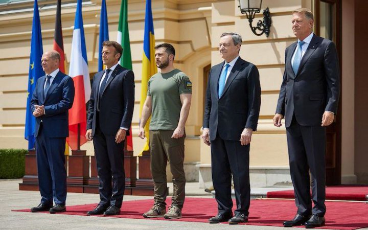 Зеленський прийняв у Києві лідерів ФРН, Франції, Італії та Румунії