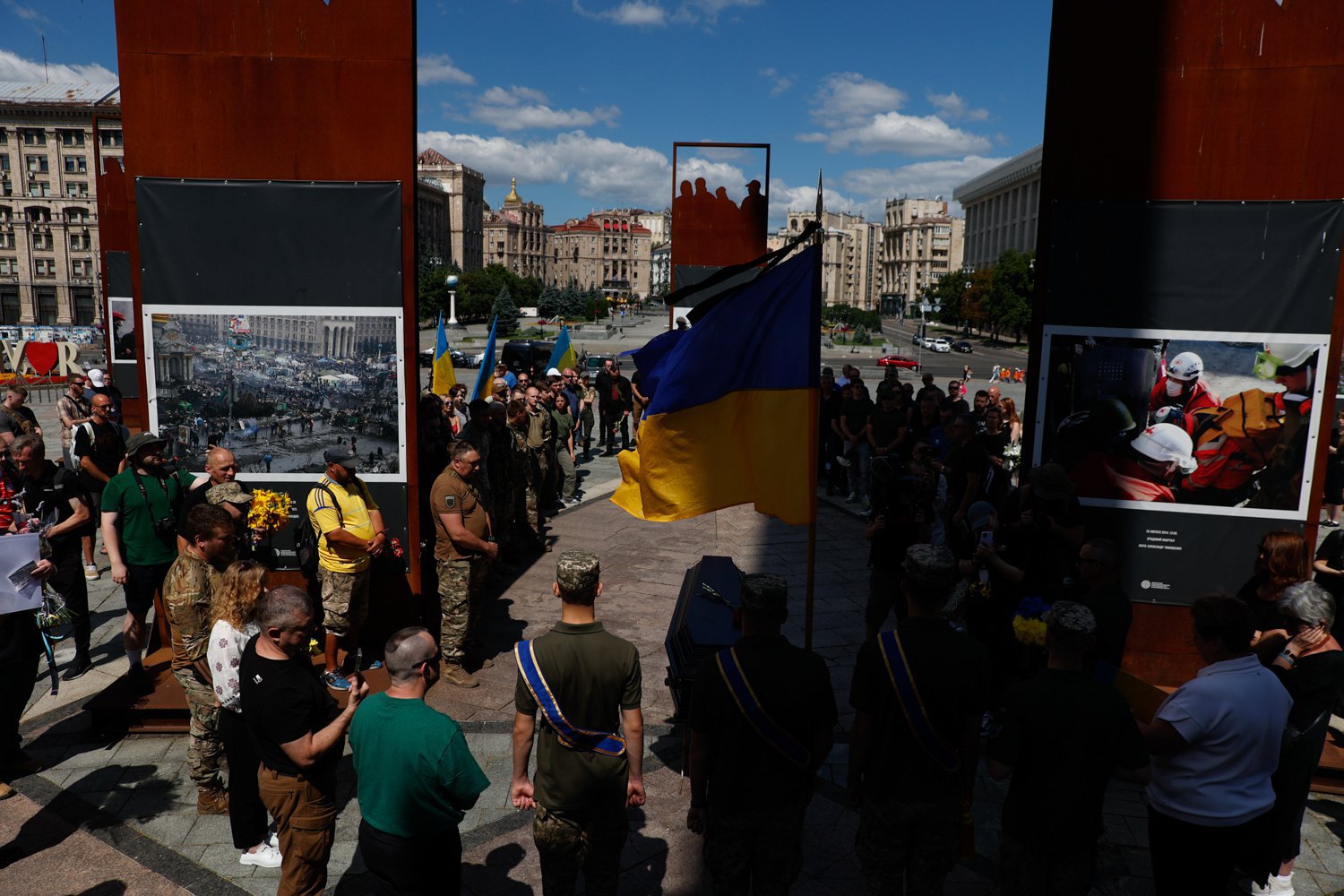 Прощання із бойовим медиком із Великобританії Пітером Фуше у Києві, 6 липня 2024 року