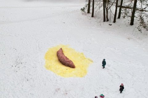 У Росії затримали художника, який створив арт-об'єкт у вигляді величезної фекалії 