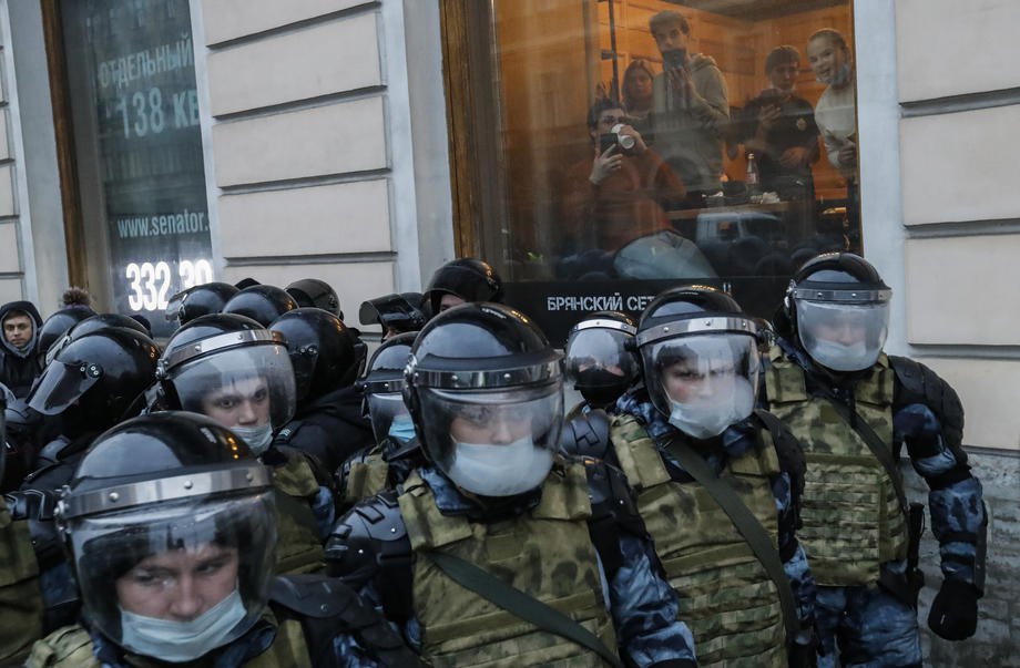 Під час протестів у Москві, 23 січня 2021р.