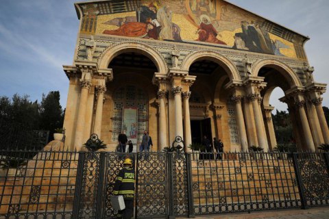Католическая церковь около Гефсиманского сада пострадала от поджога