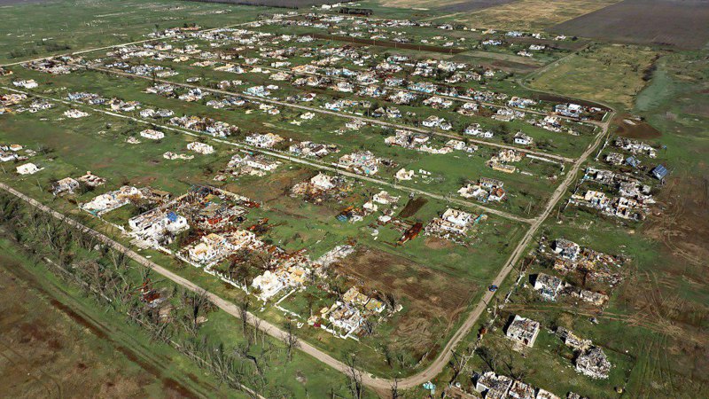 Зруйноване селище Благодатне Миколаївської області