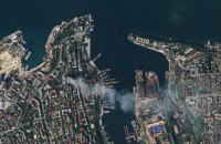 З’явилися супутникові знімки штабу Чорноморського флоту РФ до і після ракетного удару