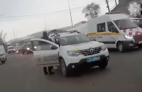 Патрульна поліція показала відео з місця ракетного удару у Києві, який стався 23 листопада