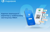 Радабанк запровадив картки лояльності у мобільному застосунку RB24