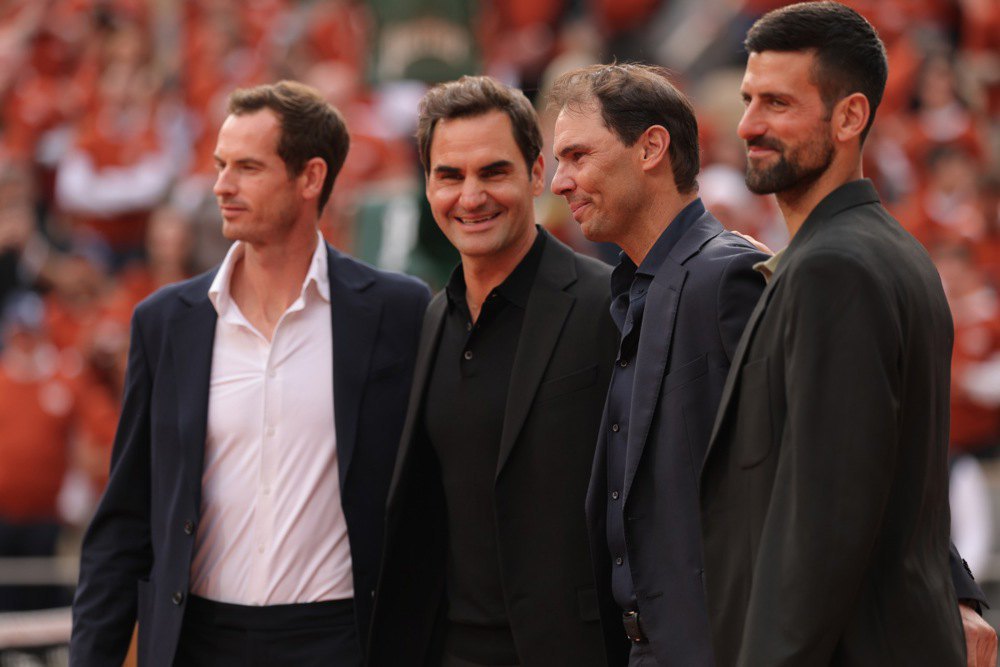 Легенди тенісу Новак Джокович, Роджер Федерер, Рафаель Надаль і Енді Маррей