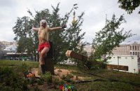 Міліція порушила кримінальну справу за спиляний хрест FEMEN