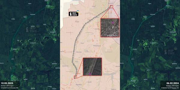 Радарні знімки 30-кілометрового поїзда окупантів на Донеччині