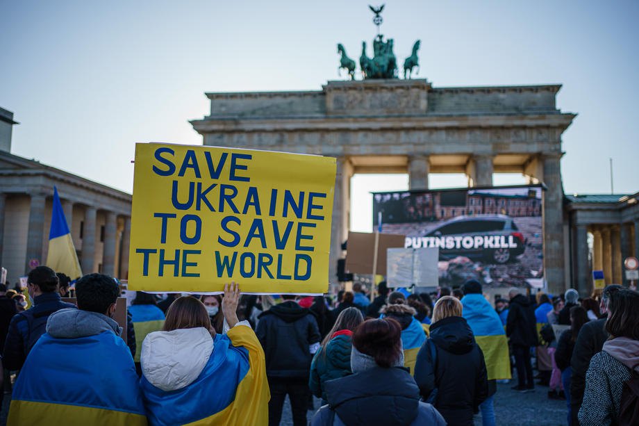 Акція на на підтримку України перед Бранденбурзькими воротами в Берліні, 13 березня 2022 р.