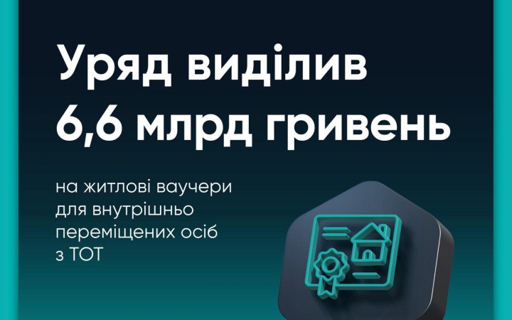 Уряд виділив 6.6 млрд грн на житлові ваучери для внутрішньо переміщених осіб 