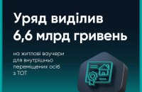 Уряд виділив 6.6 млрд грн на житлові ваучери для внутрішньо переміщених осіб 