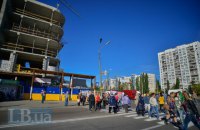 Киевляне перекрыли улицу Малышко в знак протеста против стройки