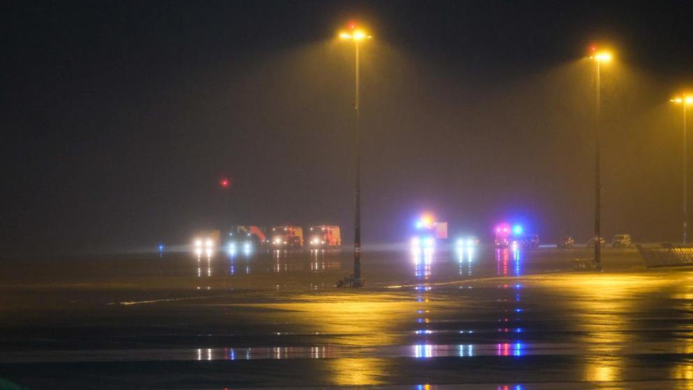 Полиция на месте происшествия в аэропорту Ганновера