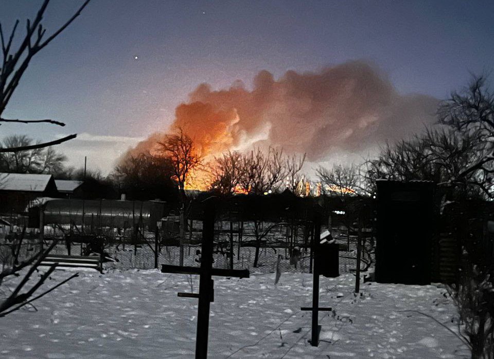 Пожежа на Ільському НПЗ після враження дроном