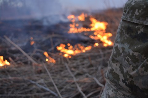 У результаті обстрілу бойовиків під Мар'їнкою почалася масштабна пожежа