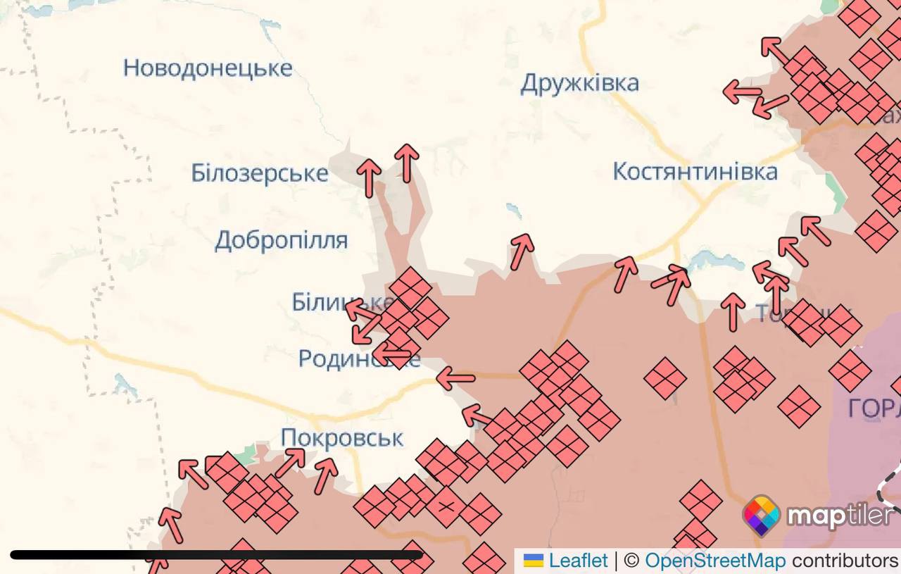 Карта <i>Deepstate</i> станом на 13 серпня 2025