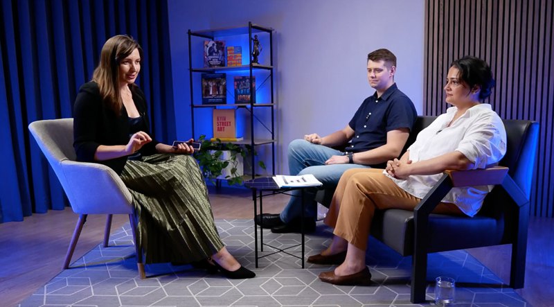 Ірина Андрейців, Олексій Головін і Наталія Гусак (праворуч)