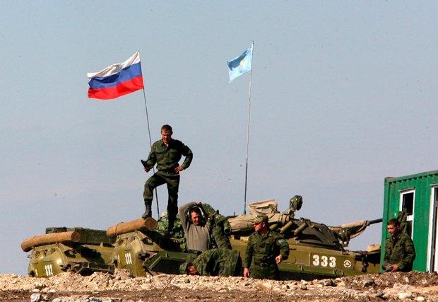 Блокпост российских военных в Грузии в 2009 г 