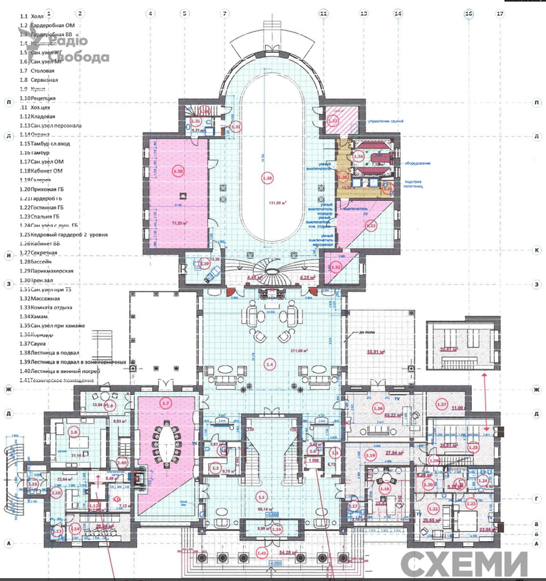 План первого этажа имения Медведчука