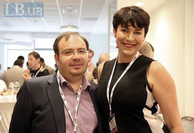 Sonya Koshkina, editor in chief at LB.ua, and Oleg Bazar, lead editor at LB.ua