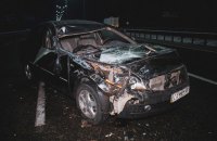 ​На Бориспольском шоссе в Киеве из-за гололедицы столкнулись 20 автомобилей