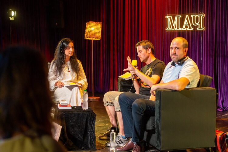 Письменник Томаш Форро та документаліст Іржі Пасз, модерує Єва Райська