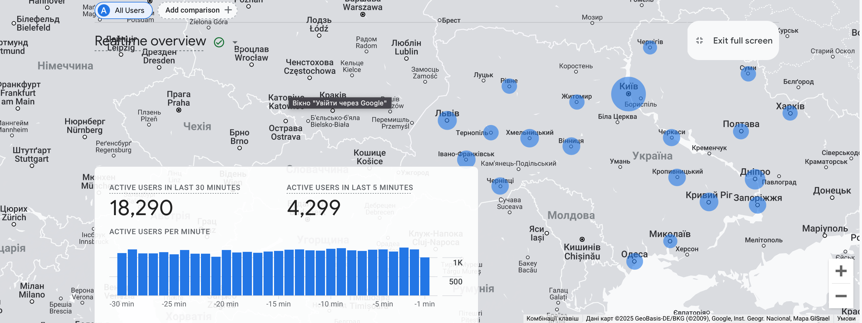 Географія української аудиторії сайту ВРУ