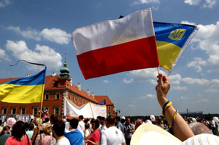 Акція на підтримку України у Варшаві *Стоп Путінському терору*, 27 липня 2014.