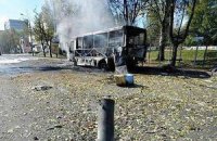В Донецке снаряд попал в автобус: двое погибших