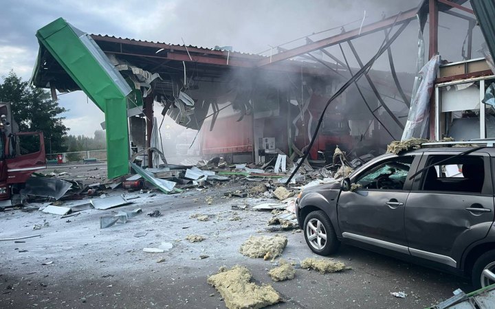 Росіяни атакували дроном АЗС на Полтавщині, поранено людину