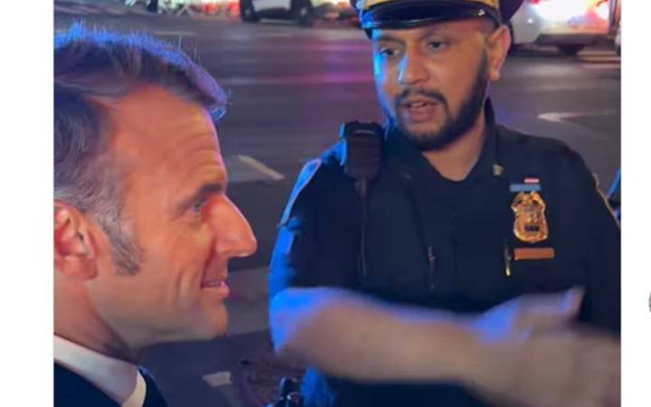 "Як справи? Вгадайте, що сталося?": ​Макрон застряг у заторі в Нью-Йорку через кортеж Трампа