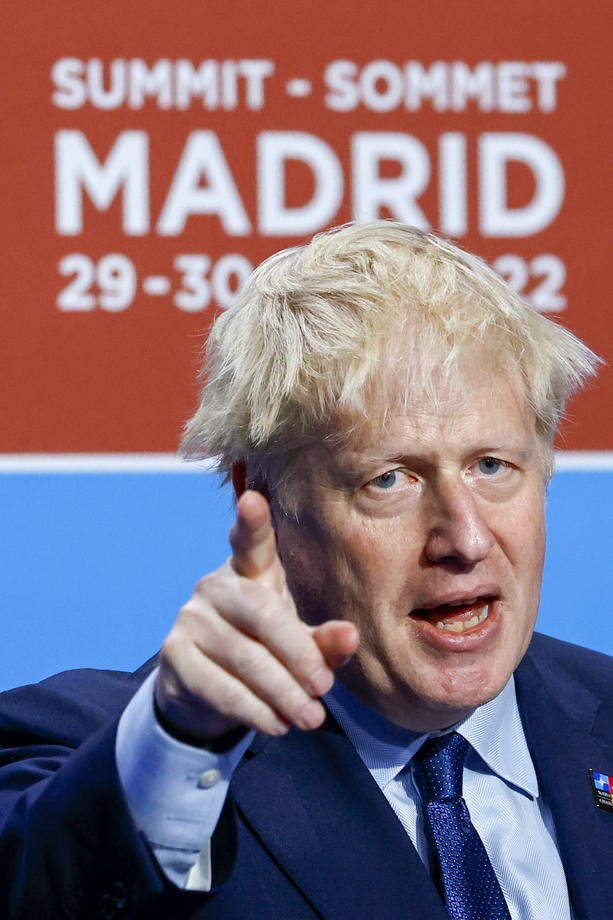 Прем’єр-міністр Великобританії Борис Джонсон під час саміту НАТО в Мадриді, 29 червня 2022 р.