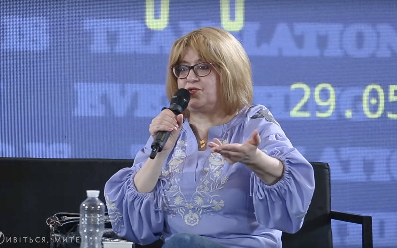 Оксана Забужко під час презентації книжки «Наша Європа»