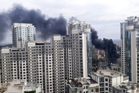 В Киеве в новострое на Новопечерских Липках произошел крупный пожар