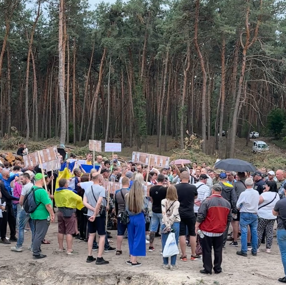 Місцеві мешканці вийшли на мітинг, щоб заборонити вирубку лісу