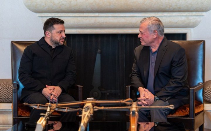 Зеленський обговорив із королем Йорданії безпекове партнерство та ситуацію на Близькому Сході