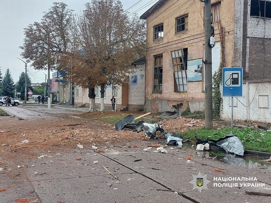 The aftermath of the Russian attack in Pryluky