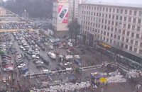 Милиция блокировала машины Автомайдана на выезде с Европейской площади (ОБНОВЛЕНО)