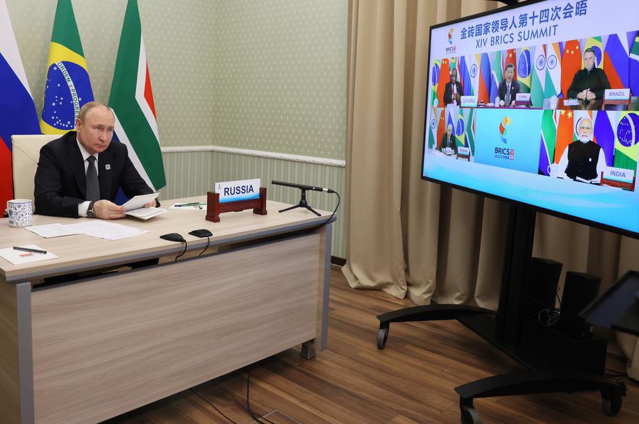 Путін бере участь у 14-му саміті БРІКС у режимі відеоконференції ,РФ, 23 червня 2022 року.