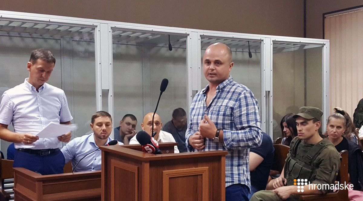 Колишній командир 2-ї роти київського «Беркута» Анатолій Логвиненко в суді, 22 серпня 2019