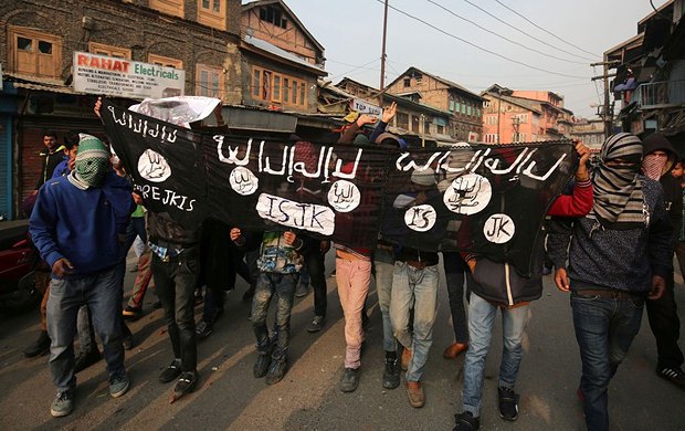 Митинг мусульман в поддержку ИГИЛ в Сринагаре, Индия